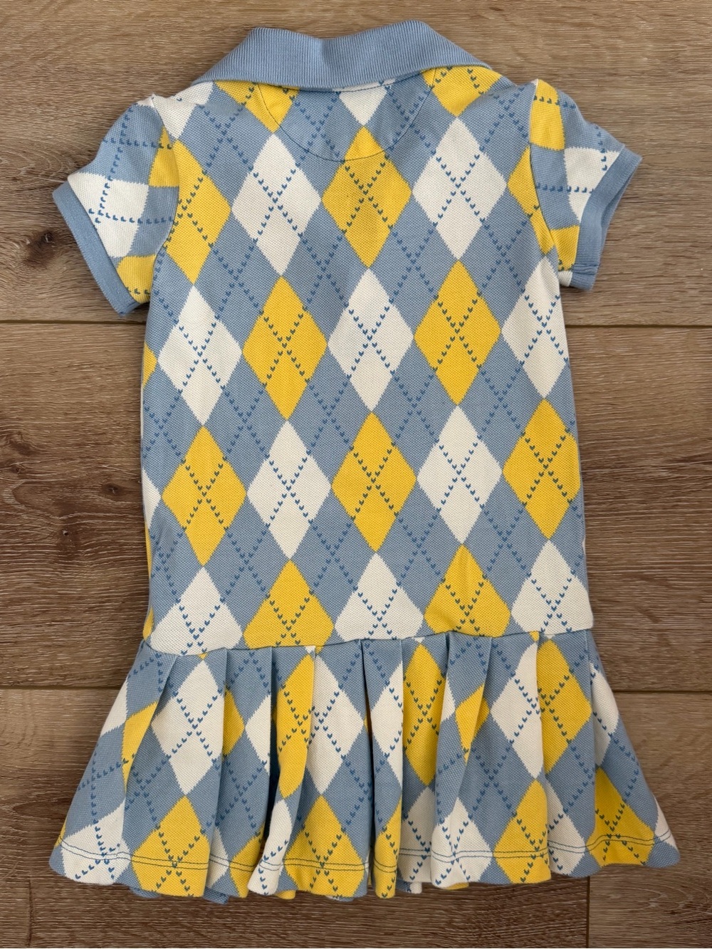 Polo by Ralph Lauren Blue, Yellow & White Argyle Polo Dress - Picture 2 of 3